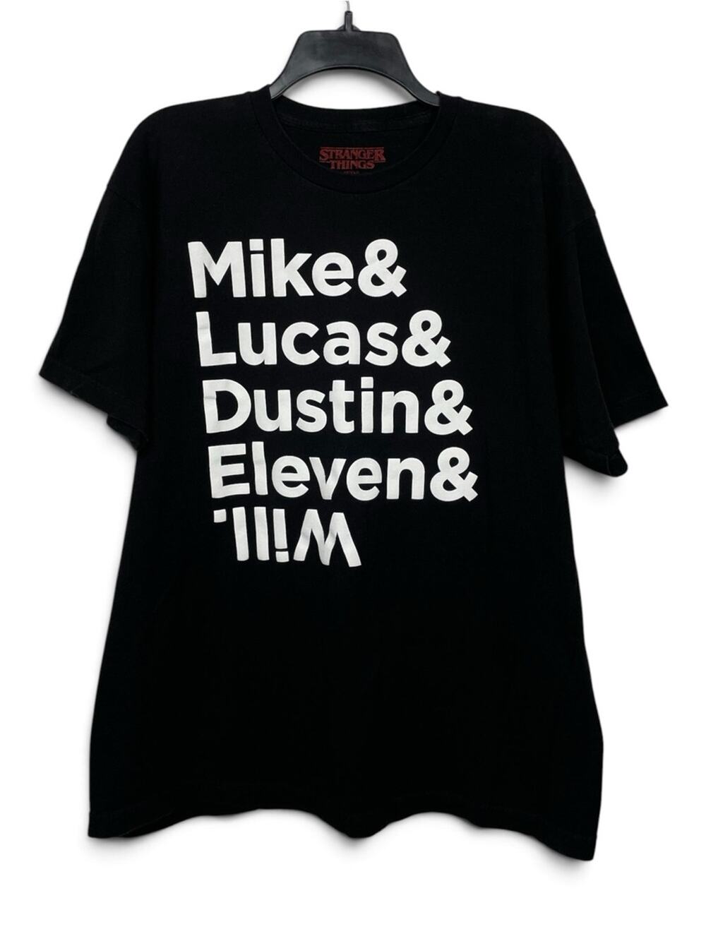 Black Graphic Short-Sleeve Stranger Things name Tee XL